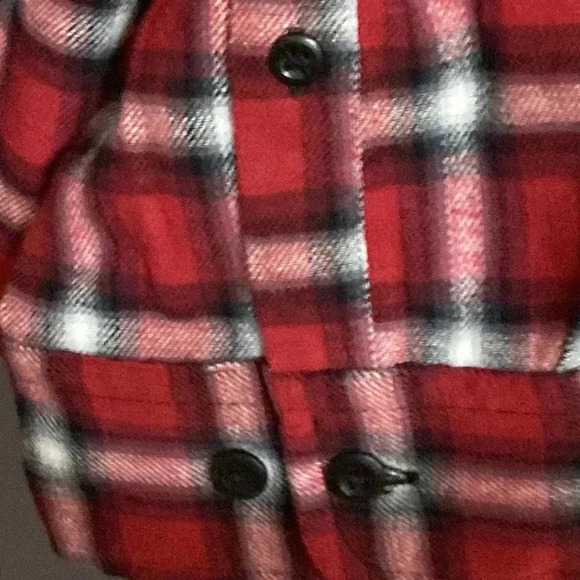 NWT TRUE CRAFT  MENS SIZE XL  RED PLAID FLANNEL SHIRT BUTTON FRONT  POCKET - Picture 8 of 11